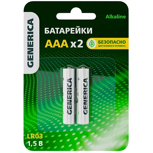 Batarejka schelochnaya Alkaline LR03/AAA (2sht/blister) GENERICA ABT-LR03-ST-L02-G_1