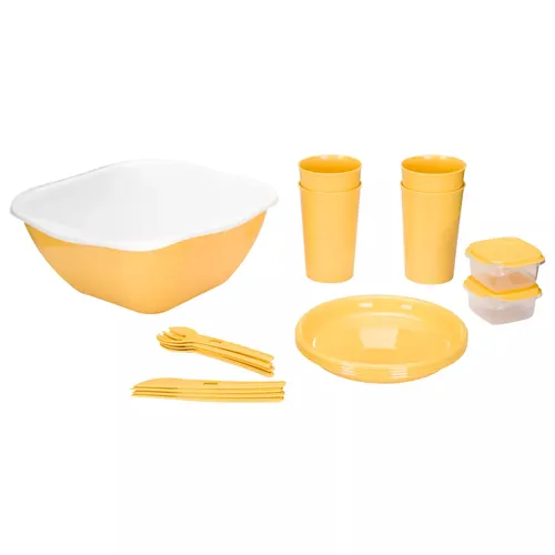 Komplekt dlya piknika Phibo 19 predmetov na 4 persony (zheltyj) 4352340_1