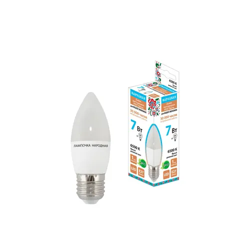 Lampa svetodiodnaya FS37-7 Vt-230 V -6500 K E27 Narodnaya (SQ0340-1544)_1