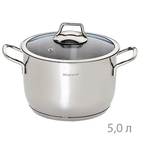 Kastryulya 5l, 22h12 sm, stekl. kr.  (50k) 