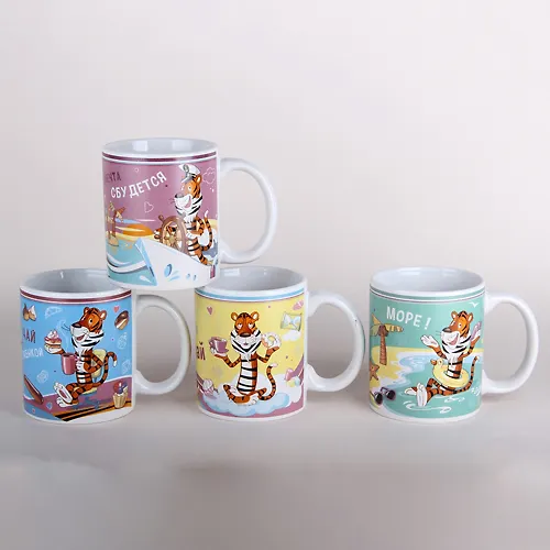 Kruzhka 340 ml f.tsilindr, YUmor-tigry (4 diz) WMH224 (12/48)_1