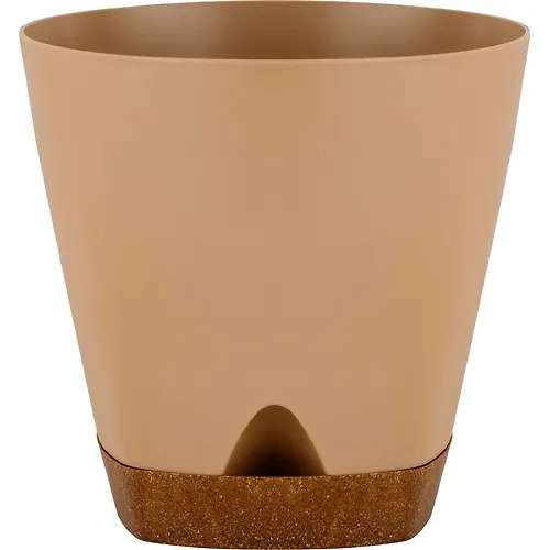 Gorshok tsvetochnyj InGreen WOOD D200mm 4l s prikornevym polivom molochnyj shokolad/buk IG6101_1