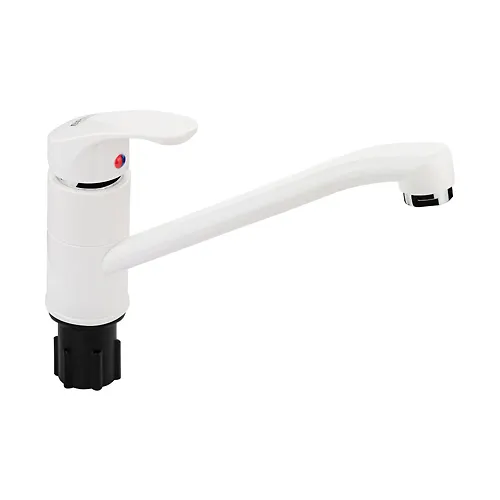 Smesitel kuhonnyj, sharovyj, iz vysokoprochnogo plastika ABS, povorotnyj korpus, BELYJ 5901BRIMIX_1