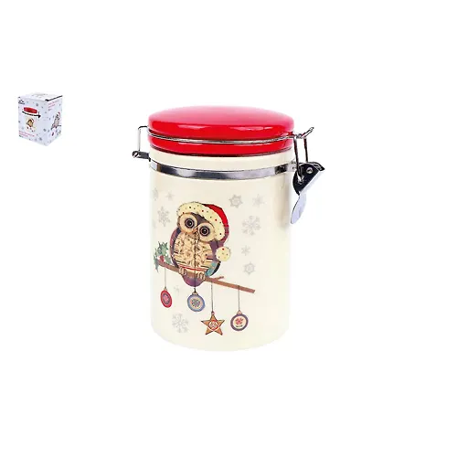 Banka dlya sypuchih produktov 850ml s klipsoj p/up, Owl Christmas ZFC038-51_1