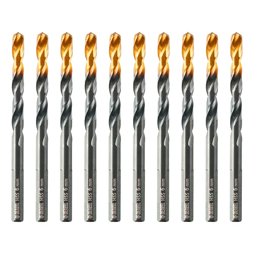 Sverlo po metallu, 6 mm, HSS-Tin, Golden Tip, 10 sht.// Denzel art.717215_1