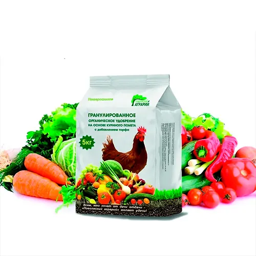 Udobrenie granulirovannoe organicheskoe na osnove kurinogo pometa poroshok 5kg_1