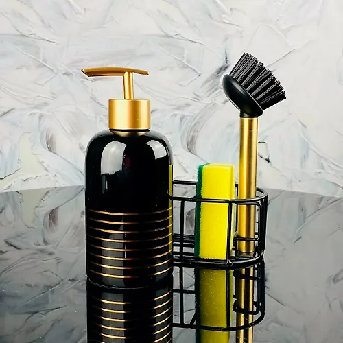 Nabor kuhonnyj dispenser s schetkoj i gubkoj na podstavke v pod.up.(h24) art.146-019_1