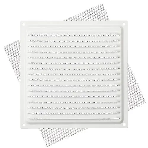 Reshetka ventilyatsionnaya DOMART 175h175 s setkoj (paket+birka) (belyj)_1