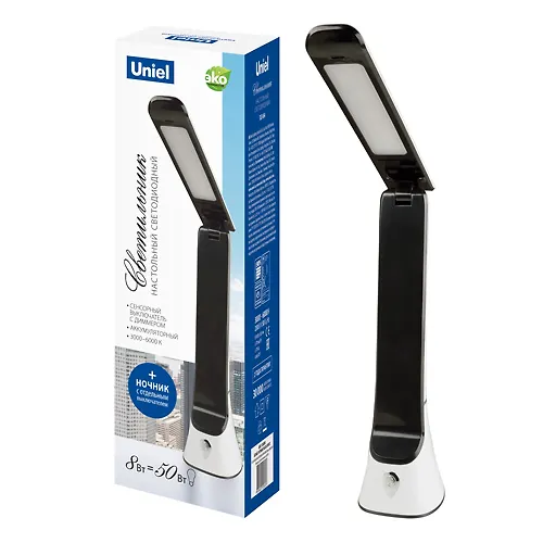 Svetilnik nastolnyj s nochnikom TLD-564 White-Black/LED/500Lm/3000-6000K/Dimmer UL-00006474_1