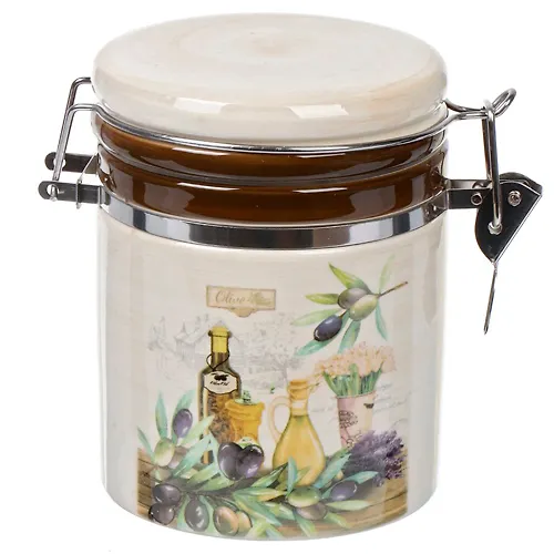 Banka dlya sypuchih produktov, dolomit, 0.35 l, s kryshkoj, Daniks, Levadiya (419410)_1