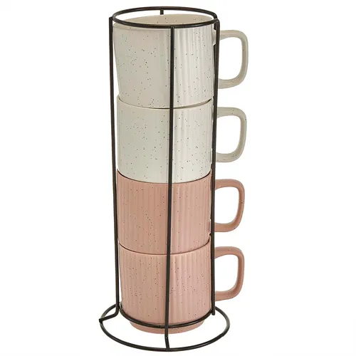 F11-057L/4 Nabor kruzhek 4 pr.(320 ml) na podstavke 