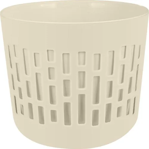 Gorshok tsvetochnyj Plast Team Bergen 1,6l D145mm so vstavkoj 1,4l molochnyj tuman PT4022_1