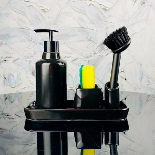 Nabor kuhonnyj dispenser s schetkoj i gubkoj na podstavke v pod.up.(h12) art.146-032_1