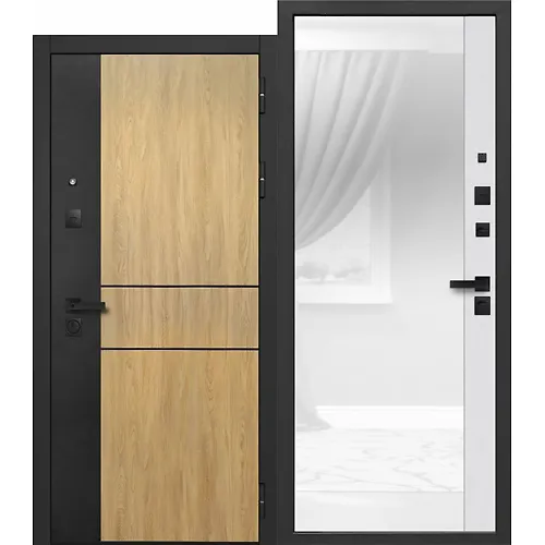 Dver met.9 sm MDF/MDF Smart 2 Steklo beloe 960 pravaya (Rossiya)_1