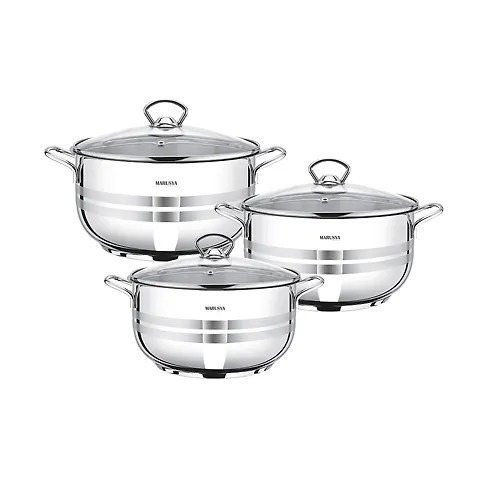 Nabor kastryul 6 pr. (3,1l, 4,5l, 6,0l), stekl. kr.  (3003m) 