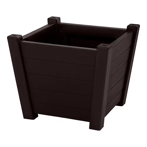 Kashpo sadovoe napolnoe 30l Provans kvadratnoe 425/425/355mm (shokolad) Ellastik-Plast_1