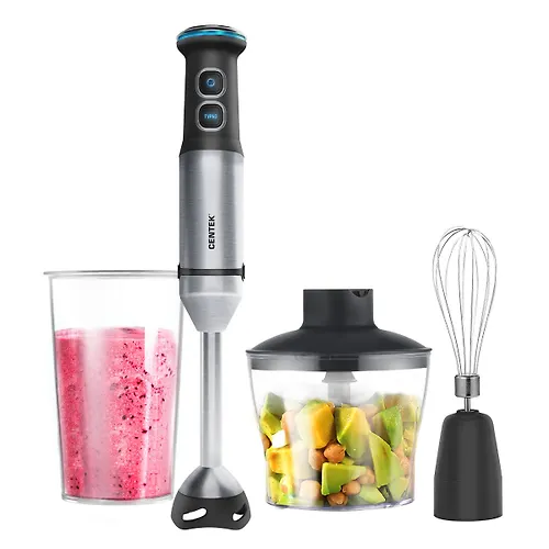 Blender Centek CT-1333 (chern/stal) 1500Vt, podsvetka, myagkoe pokrytie Soft touch, turbo rezhim, plav_1