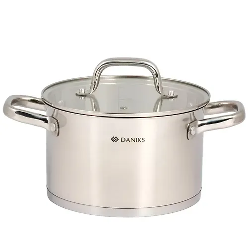 Kastryulya Daniks Rejn GS-01229-20 3,9 l, nerzhaveyuschaya stal, steklyannaya kryshka, induktsiya_1