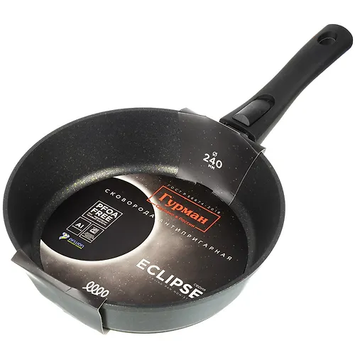 Skovoroda litoj alyuminij, 24 sm, antiprigarnoe pokrytie, Gurman, Eclipse, GM2401EKI, semnaya ruchka,_1