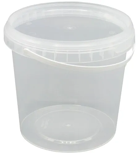 Vedro pischevoe krugloe s ruchkoj s kryshkoj 1l D=131mm tsvet prozrachnyj POS50231_1