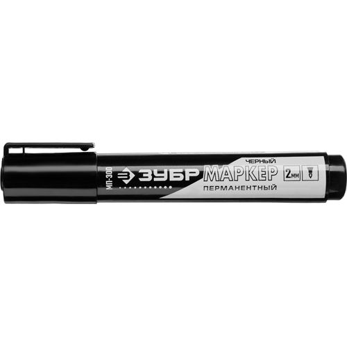 Permanentnyj marker ZUBR, 2 mm zaostrennyj, chernyj, MP-300, seriya Professional 06322-2_1