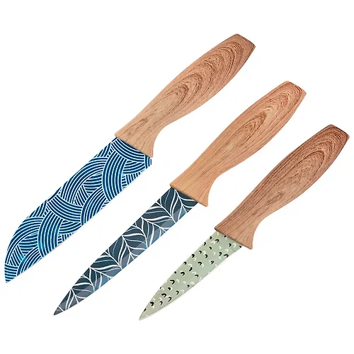 Nabor nozhej s okrashennym lezviem v nozhnah DIVO (ovoschnoj, universalnyj, santoku) art.108293_1