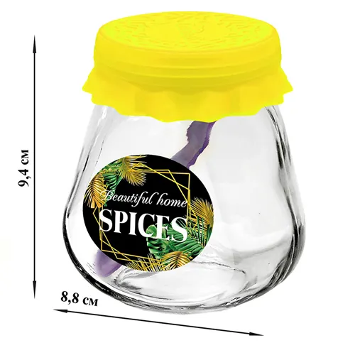 Banka dlya hraneniya stekl. 260 ml s silikonovoj zheltoj kryshkoj 6262640_1