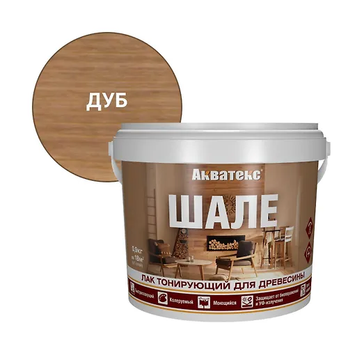 Akvateks SHALE lak toniruyuschij dlya drevesiny 0,9 kg (dub) (20685)_1