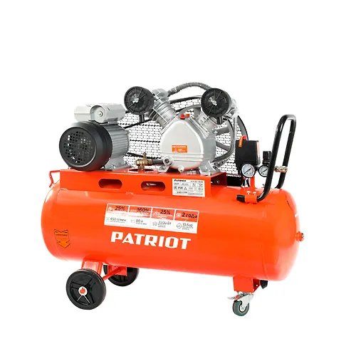 Kompressor Patriot porshnevoj remennoj PTR 80-450A, 450 l/min, 10 bar, 2200 Vt, 80 l, bystrosemnyj 1_1
