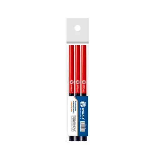 Karandash stroitelnyj KOBALT 2-htsvetnyj, krasnyj/sinij 180*10 mm (3 sht.) (793-138)_1