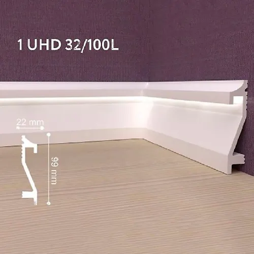 Plintus napolnyj udaroprochnyj UHD 32/100L belyj 2m (7 sht)_1