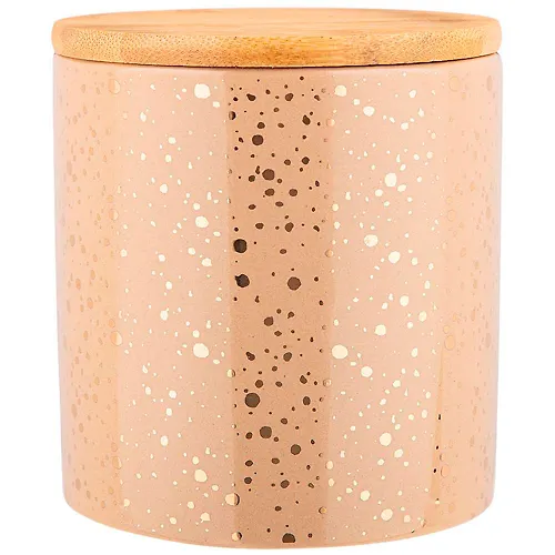 Emkost dlya sypuchih produktov s bambuk.kryshkoj 10*10*10.6 sm. / 430 ml. 490-435_2