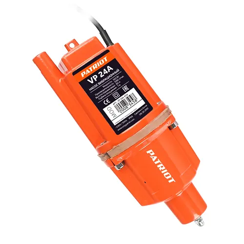 Nasos pogruzhnoj vibratsionnyj PATRIOT VP 24A, nizhnij zabor, kabel 24 m, 300 Vt. 18 l/min. H-60 m. D_1