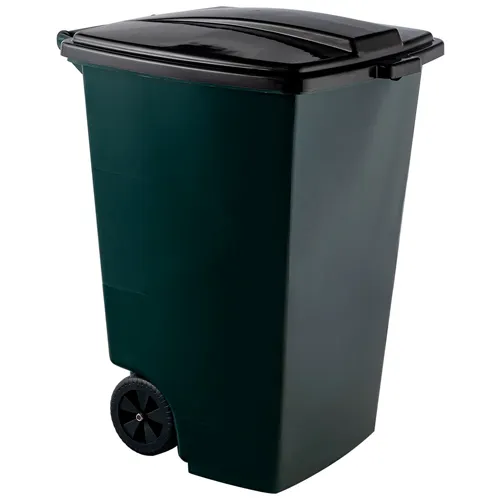 Kontejner dlya musora 120l s kryshkoj na kolesah (temno-zelenyj) 585h500h720mm Ellastik-Plast EP013280_1