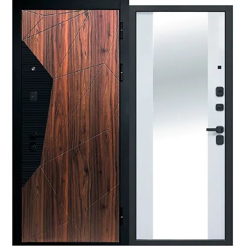 Dver met.9 sm MDF/MDF Geometriya Emalit belyj zerkalo 960 pravaya (Rossiya) 84,4kg_1