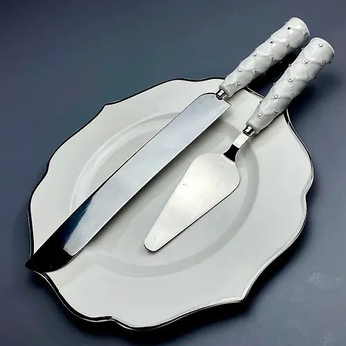 Nabor dlya torta lopatka i nozh SEVERNOE SIYANIE v pod. up (h18)Keramika art.110120_1