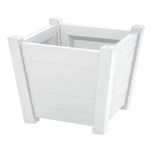 Kashpo sadovoe napolnoe 30l Provans kvadratnoe 425/425/355mm (belyj) Ellastik-Plast_1