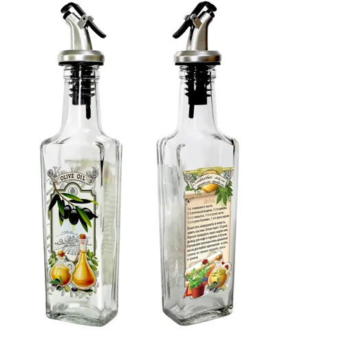 Butylka s met. dozatorom dlya olivkovogo masla s retseptom prigotovleniya na pryanyh travah, 500 ml., st_1