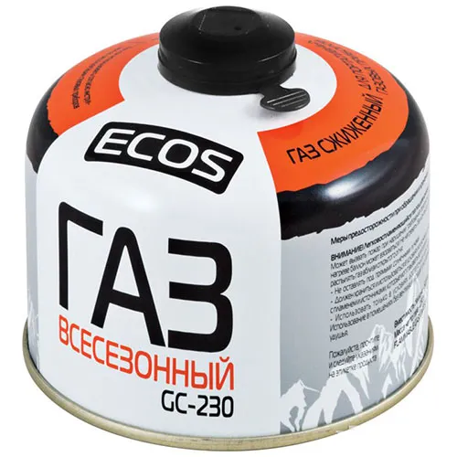 Gaz vsesezonnyj Ecos v ballone GC-230 (rezbovoj EPI-GAS, 230 g, Koreya)_1