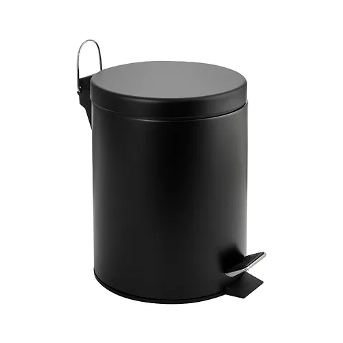Vedro krugloe, 5 l, CHERNOE, emal, s pedalyu, iz nerzhaveyuschej stali marki 410, 2405 SANAKS_1