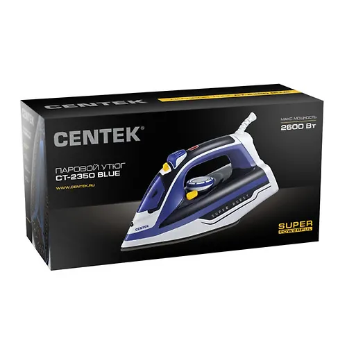Utyug Centek CT-2350 BLUE (sinij) 2600Vt, KERAMICHESKAYA podoshva, VYSOKAYA MOSCHNOST, 300 ml_4