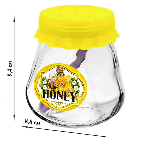 Banka dlya hraneniya stekl. 260 ml s silikonovoj zheltoj kryshkoj 6262642_1