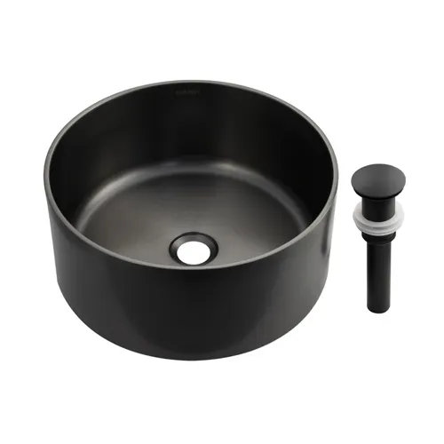 Mojka nakladnaya kruglaya EKSKLYUZIV , GRAFIT 38h38 sm tolsch 1,2 mm ,glubina 160 mm FABIA PROFI 383812G_1
