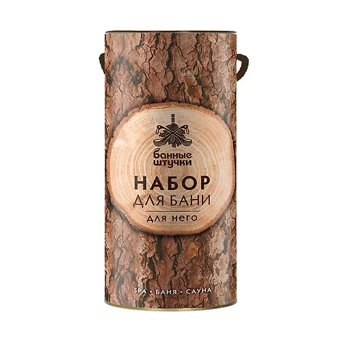 Podarochnyj nabor v tube, 5 predm(shapka,mochalka,mylo,zaparka,pemza), dlya nego 