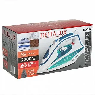 Utyug DELTA LUX DL-352 biryuzovyj, 2200 Vt., podoshva s keramicheskim pokrytiem, suhoe glazhenie, razbr_4