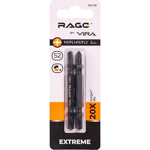 554140 Bity magnitnye dvuhstoronnie S2 PZ/FL1 x PZ/FL2 x65 mm 2 sht RAGE by VIRA_1