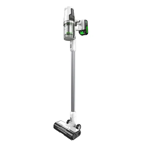 Pylesos vertikalnyj akkumulyatornyj Greenworks SV24360, 24V, besschetochnyj, 250 Vt, 17 kPa, elektroschetka, 2 nasadki, LED, belyj+serebro, bez AKB_1