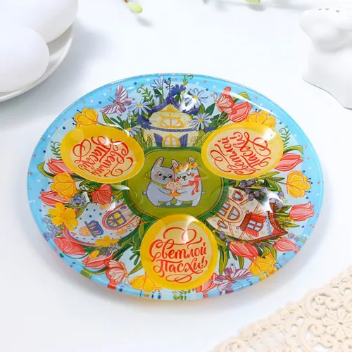 Steklyannaya podstavka na 6 yaits «Kroliki», 18 h 18 sm art.7345204 g.Ekaterinburg_1