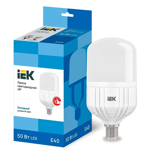Lampa svetodiodnaya HP 50Vt 230V 6500K E40 IEK art.LLE-HP-50-230-65-E40_1
