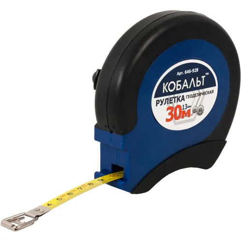 Ruletka geodezicheskaya KOBALT 30m x 13mm zakrytyj dvuhkomp.korpus (stalnaya lenta) 646-928_1